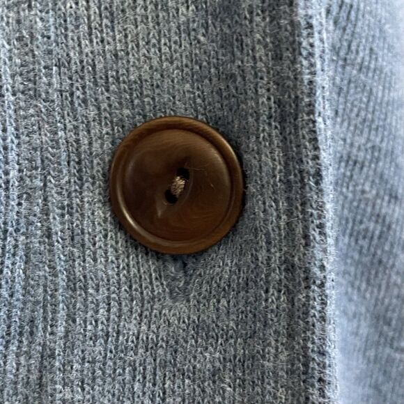 Orvis Small Shawl Neck Button Pocket Cardigan Blue Oversized - Picture 2 of 7